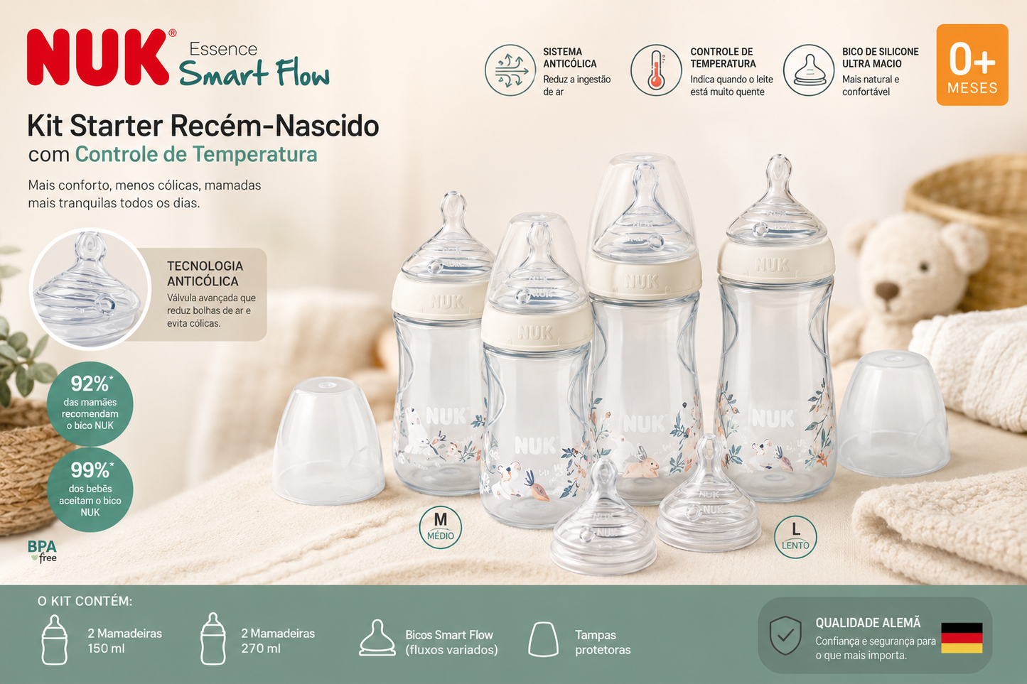 NUK SET BIBERONES INICIO C/4 BIERONES & TETINAS 14277