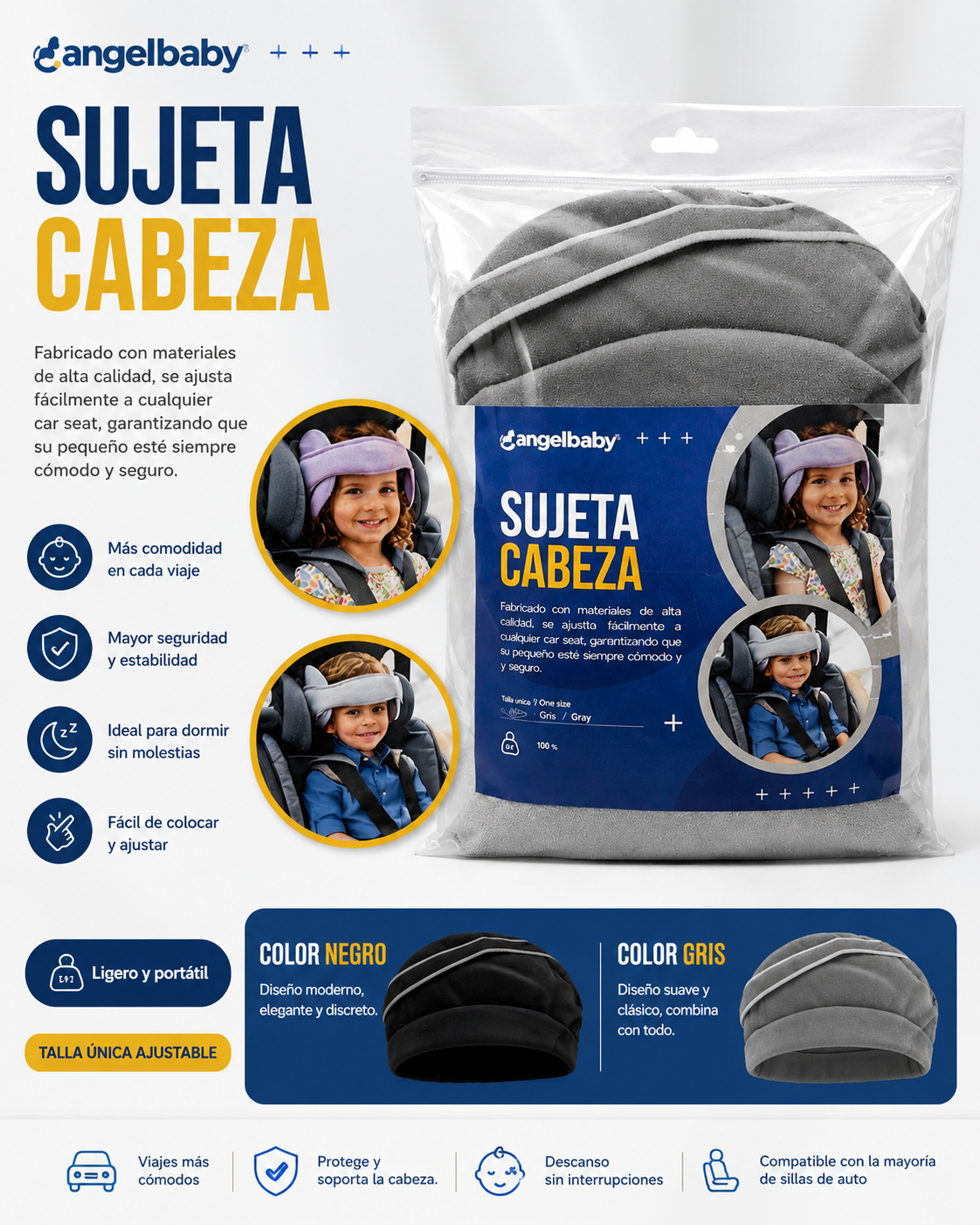 💚 SUJETA CABEZA PARA SILLA DE AUTO 59066