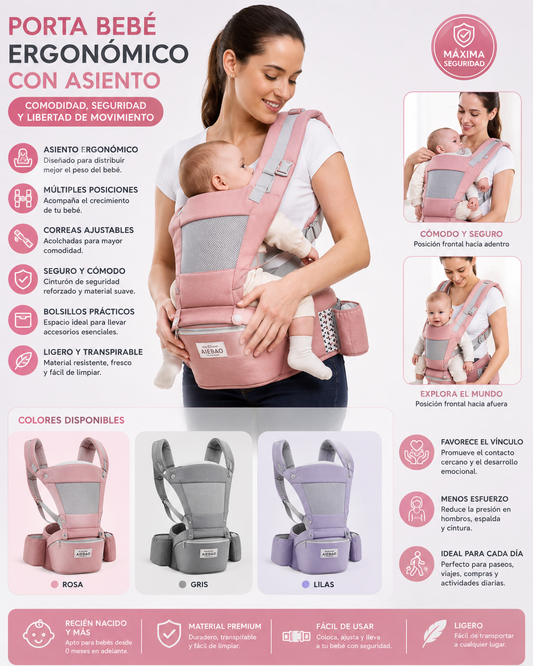 Aiebao porta bebé con asiento SY001