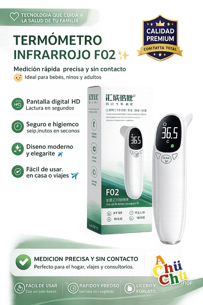 💚 TERMÓMETRO INFRARROJO F02
