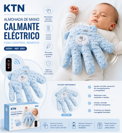 BEBÉ ALMOHADA DE MANO CALMANTE  ELECTRICO C/CONTROL D2501 - 2501 🩶