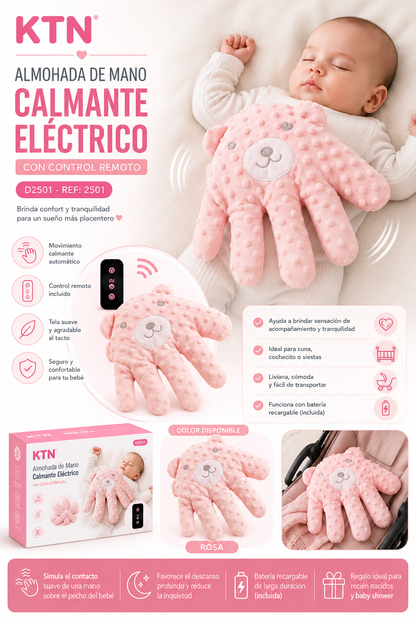 BEBÉ ALMOHADA DE MANO CALMANTE  ELECTRICO C/CONTROL D2501 - 2501 🩶