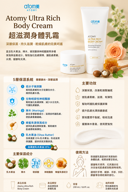 ATOMY ULTRA RICH BODY CREAM – 200mL 💚
