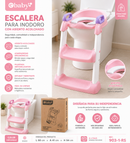 EBaby Escalera para Inodoro Infantil con Asiento Acolchado Bano Ref: 903-1-RS (Rosa) 903-1-VE (Verde)