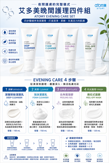 ATOMY EVENING CARE SET – SISTEMA DE CUIDADO NOCTURNO 4 PASOS