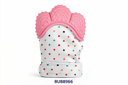 💚 Buba Guante mordedor para bebé – alivio en la dentición con protección Rosa BUB8966 - Celeste BUB8967