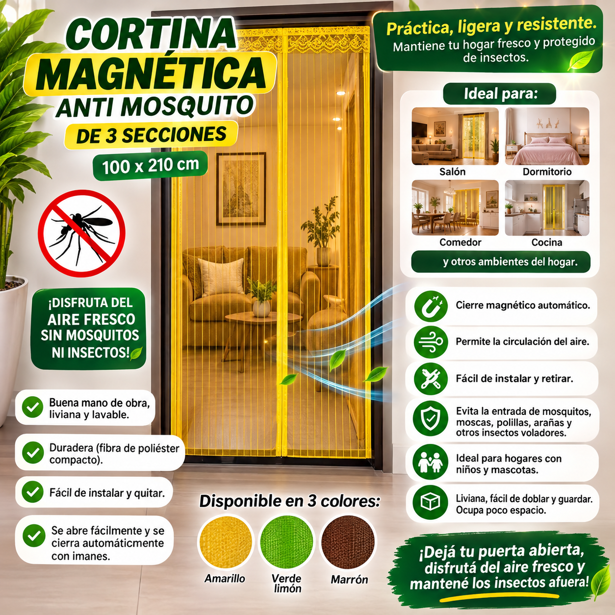 Cortina Magnética Anti Mosquitos  🦟🚫 💚