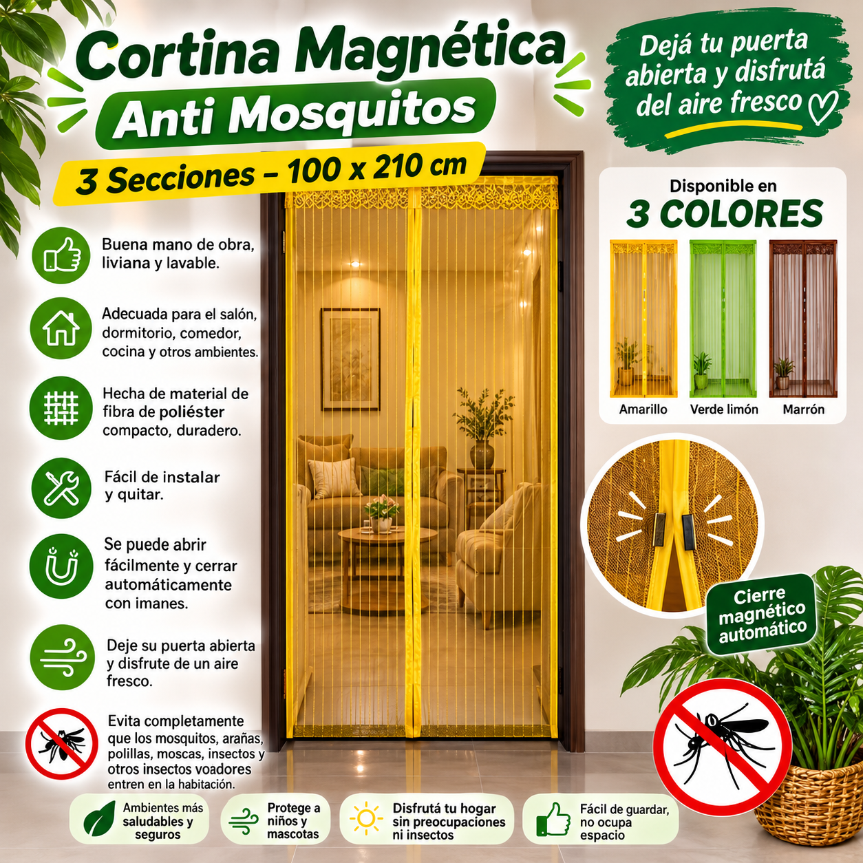 Cortina Magnética Anti Mosquitos  🦟🚫 💚