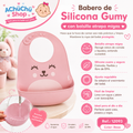 💚 Babero de Silicona con Atrapa Migas Gumy Azul BUB12092 Rosa  BUB12093