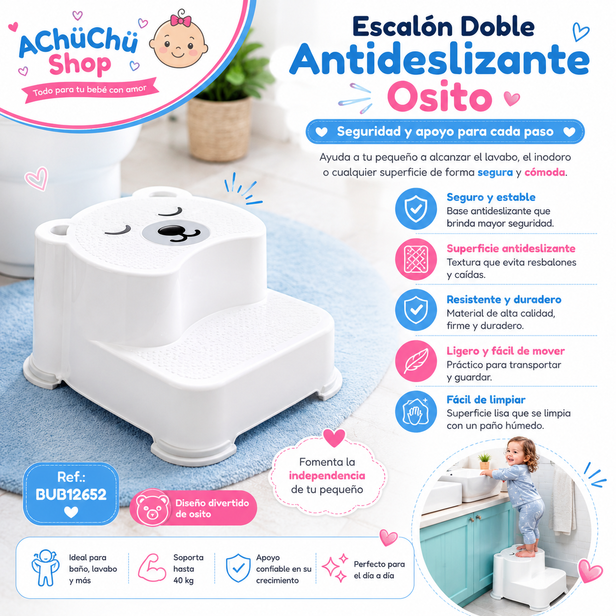 Buba Escalón Doble Antideslizante Osito BUB12652