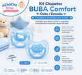 💚 BUBA Kit de Chupetes Comfort Osito/Estrella Talla 1 de 0-6m - Azul BUB12657 - Rosa BUB12658