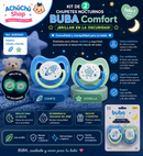 💚 BUBA Kit de 2 Chupetes Nocturnos Comfort Cohete/Estrella Talla 1 (0-6m) BUB12663 /  BUB12664 Unicornio/Arcoíris