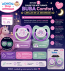 💚 BUBA Kit de 2 Chupetes Nocturnos Comfort Cohete/Estrella Talla 1 (0-6m) BUB12663 /  BUB12664 Unicornio/Arcoíris