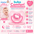 💚 BUBA Chupete Comfort Osito Talla 2 (6-12m) Azul BUB12667 - Rosa BUB12668