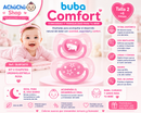 💚 Buba Kit de 2 Chupetes Comfort Talla 2 (6-12m) Azul Osito/Estrella BUB12669 / Rosa Osito/Estrella BUB12670