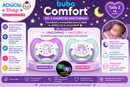💚 🚀⭐ BUBA Kit de 2 Chupetes Comfort Nocturnos Talla 2 (6-12m) Cohete y Estrella BUB12675 / 🦄🌈 Unicornio y Arcoíris BUB12676
