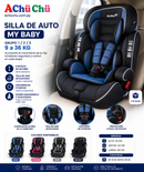 MY BABY Silla de Auto 9 a 36 kg – Seguridad y Confort para Cada Viaje 🚗 MBP-SA-11 AZUL/FUCSIA/GRIS/NEGRO