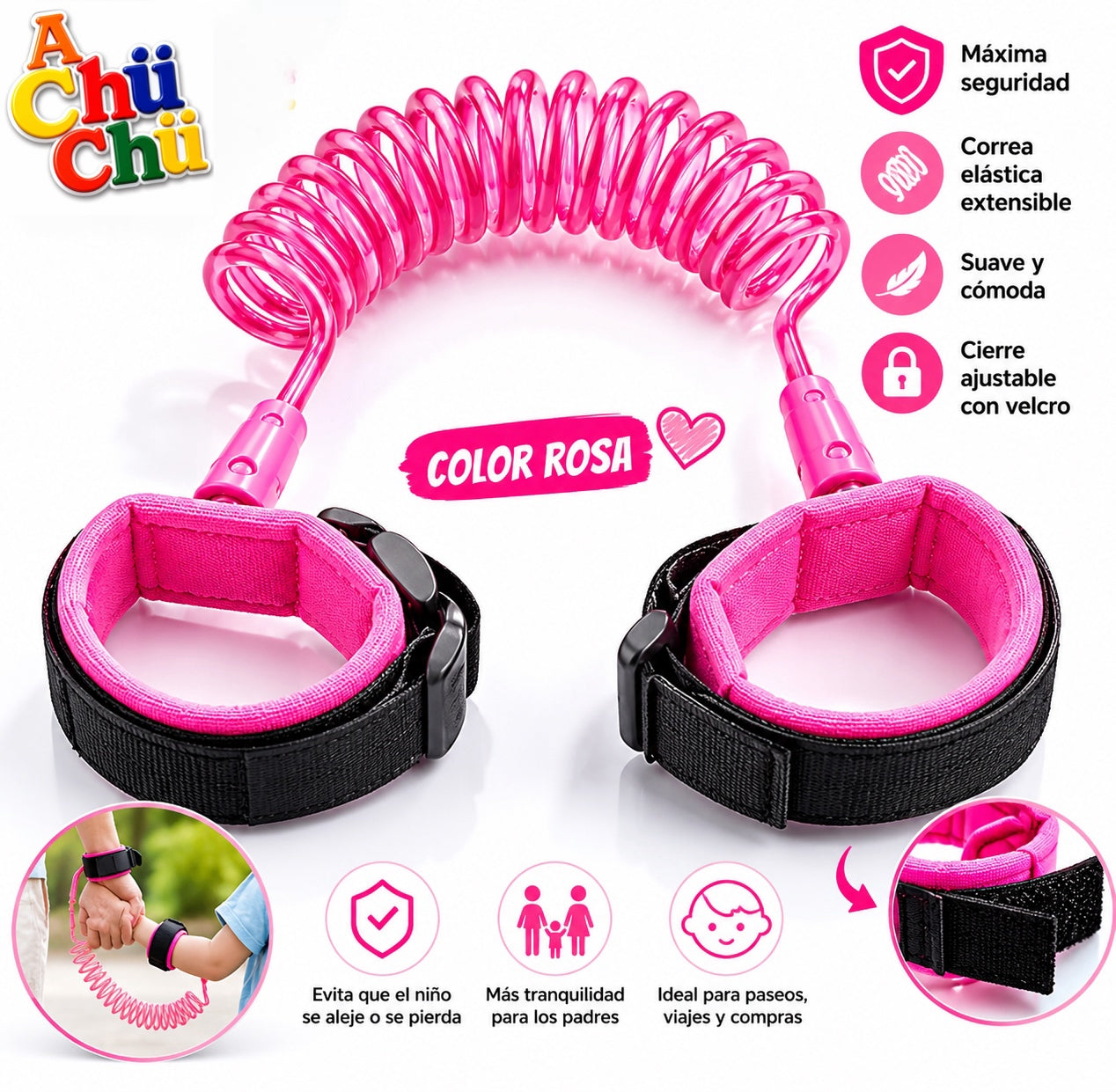 Baby Correa de Seguridad Ajustable para Niña 🩷 AI-81911227
