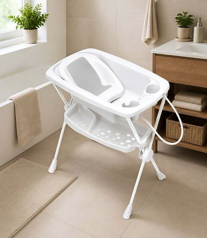 Galzerano Bañera Premium Aqua – Comodidad y Seguridad para tu Bebé 🛁 🤍🩷💙💛
