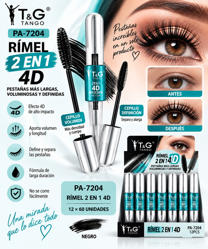 ✨ T&G RÍMEL 2 EN 1 4D - PA-7204 x12 Box 💛