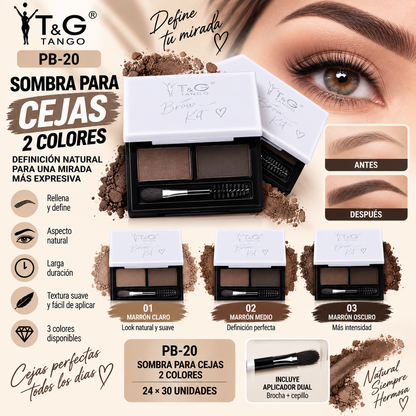✨ T&G SOMBRA PARA CEJAS 2 COLORES PB-20 x24 Box 💛