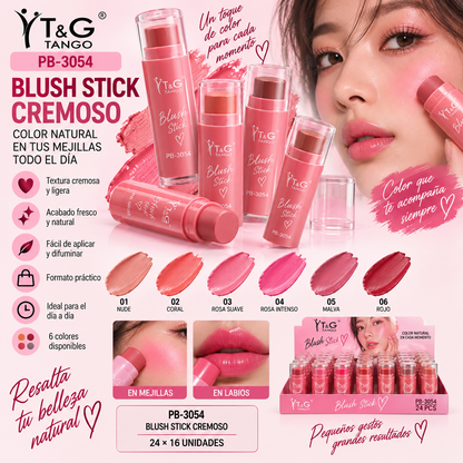 ✨T&G BLUSH STICK CREMOSO  PB-3054 x24 Box 💛
