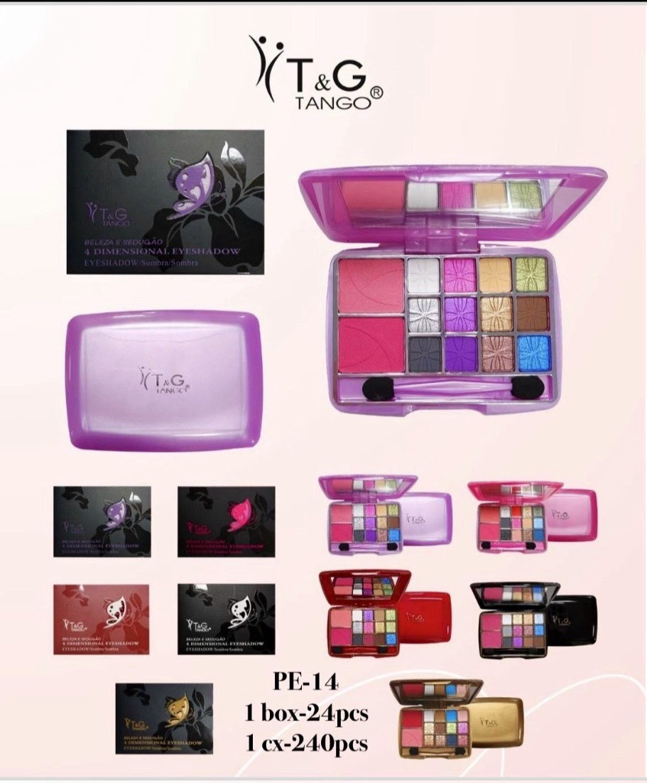 🎨T&G MINI KIT 14 COLORES: SOMBRAS + BLUSH PE-14 x24 Box 💛