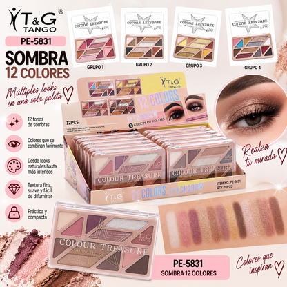 🤎 T&G SOMBRA 12 COLORES PE-5831 x12 Box 💛