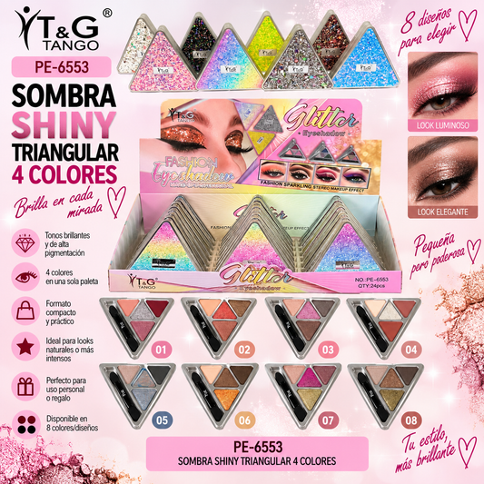 💎 T&G SOMBRA SHINY TRIANGULAR 4 COLORES PE-6553 x24 Box 💛