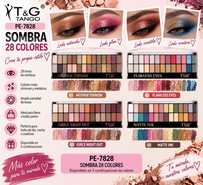 🌈 T&G SOMBRA 28 COLORES PE-7828 x12 Box 💛