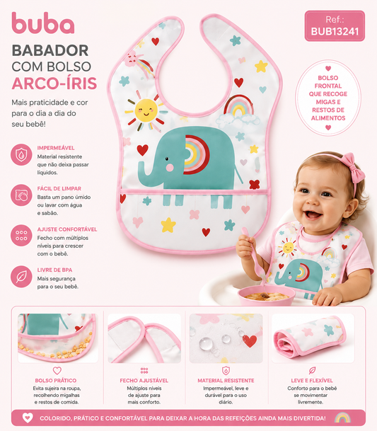 Buba Babero con Bolsillo Arcoíris 
BUB13241 🌈🩷