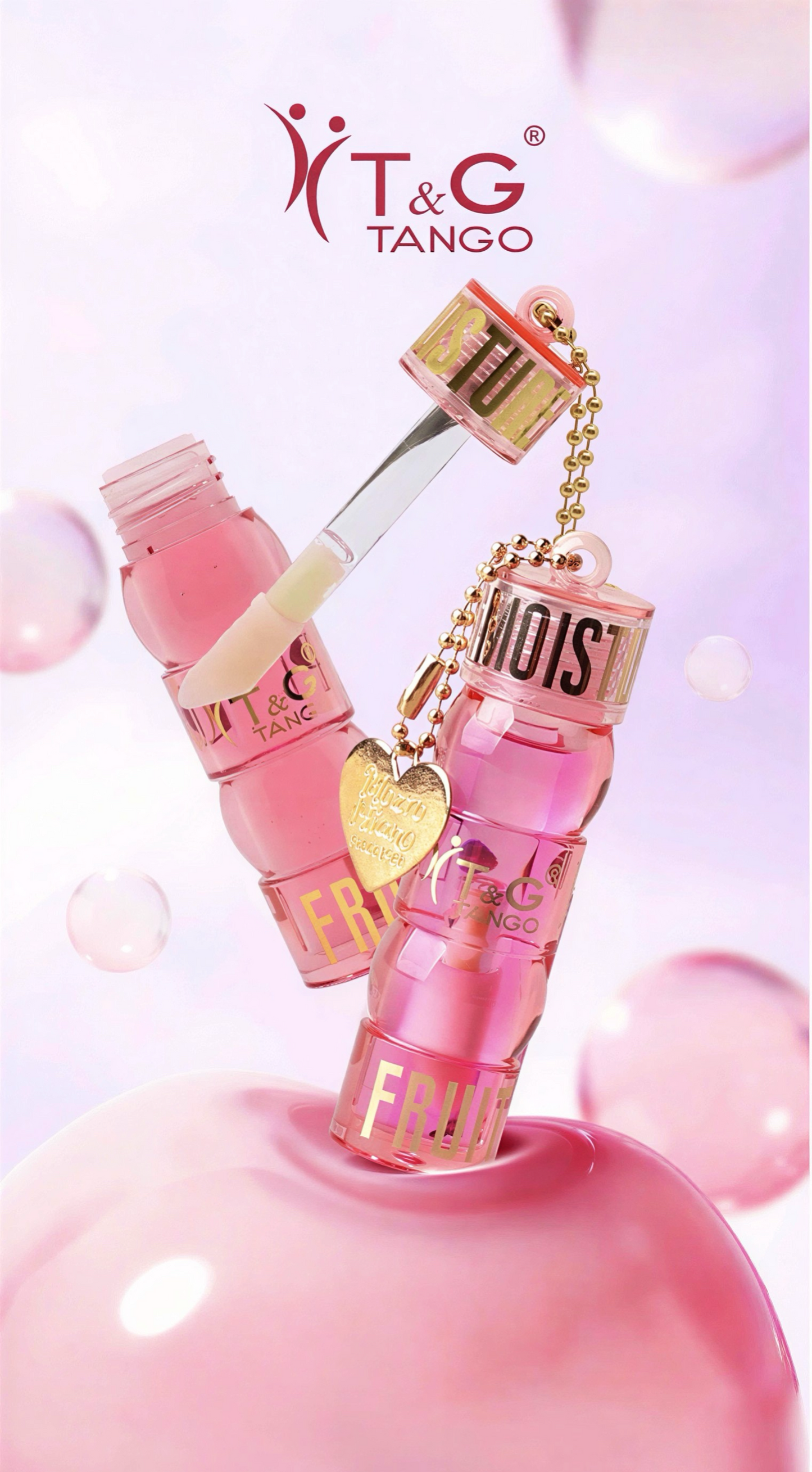 💗 T&G ACEITE LABIAL CON ACCESORIO CORAZÓN PG-029 x24 Box 💛