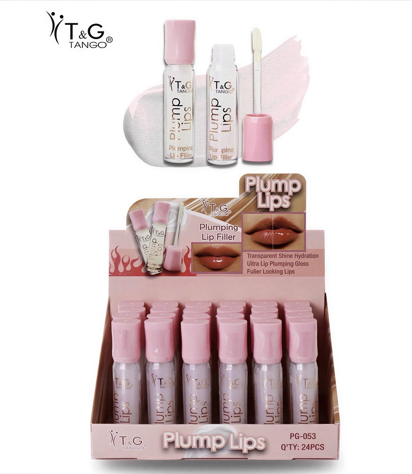 💋T&G GLOSS AUMENTO DE VOLUMEN INCOLORO PG-053 x24 Box 💛