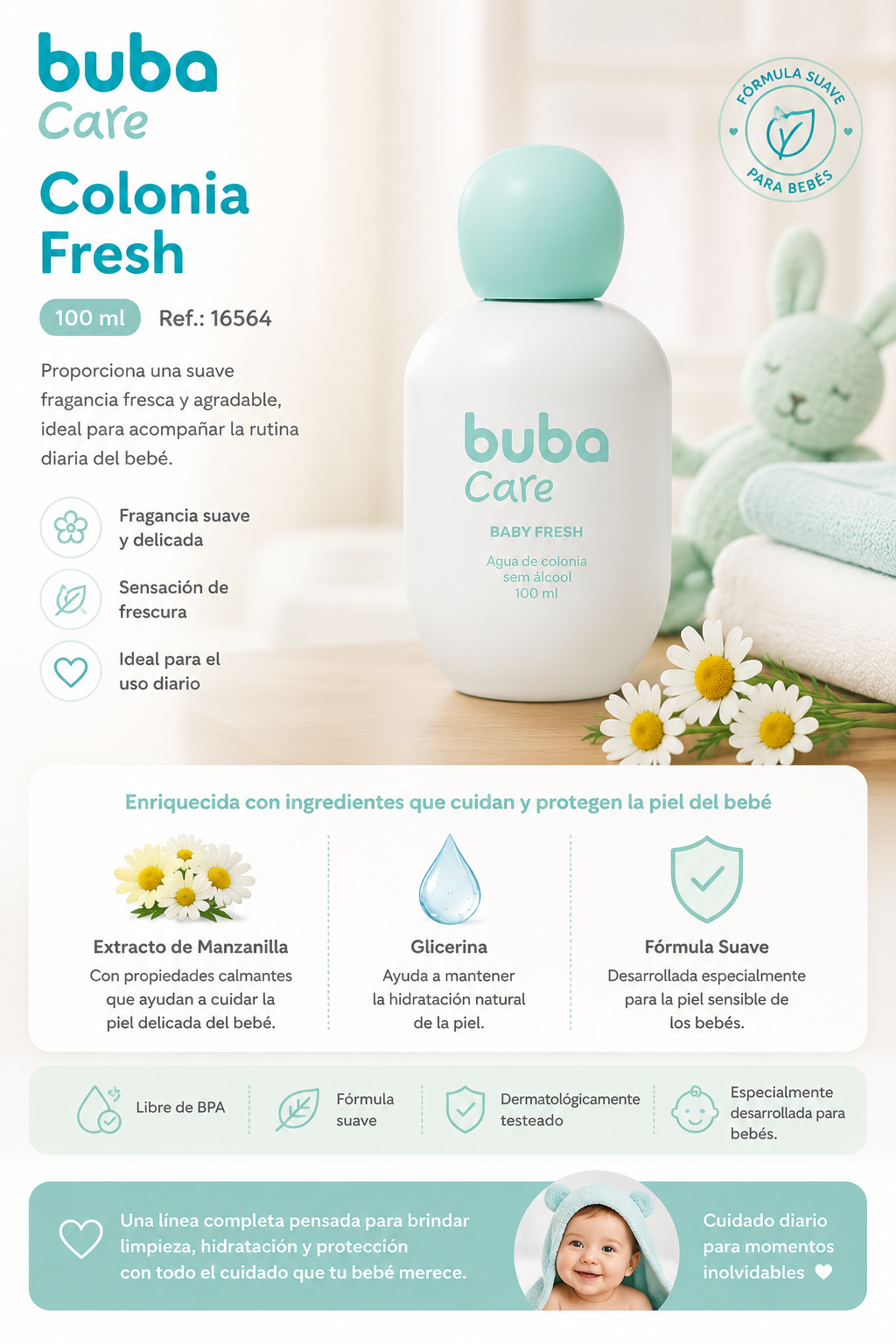 Buba Care para Bebés
🌸Colonia Fresh 100 ml - BUB16564 💚