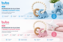 💚 Buba Mordedor de Silicona y Bambú Elefante Azul BUB18849 - Rosa BUB19950