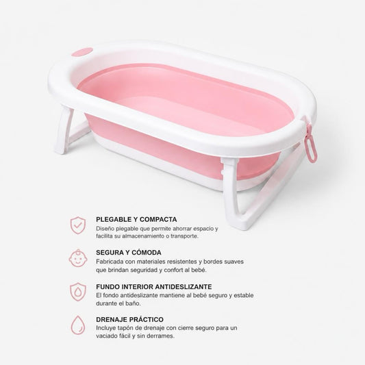 Buba Bañera Plegable para Bebé Rosa – BUB21070 🩷