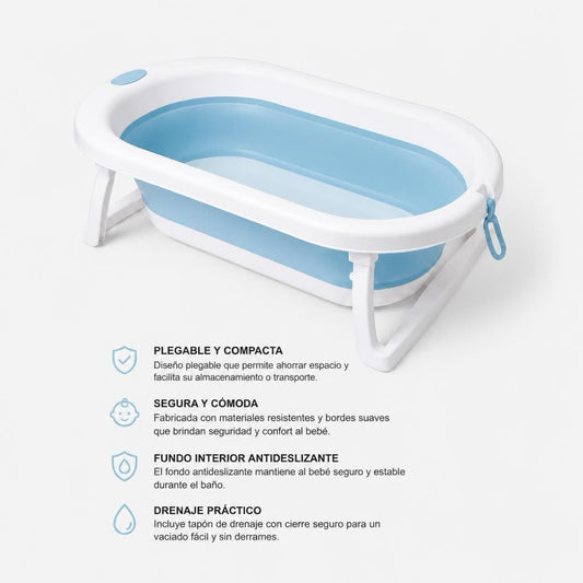 Buba Bañera Plegable para Bebé Azul – BUB21069 🩵