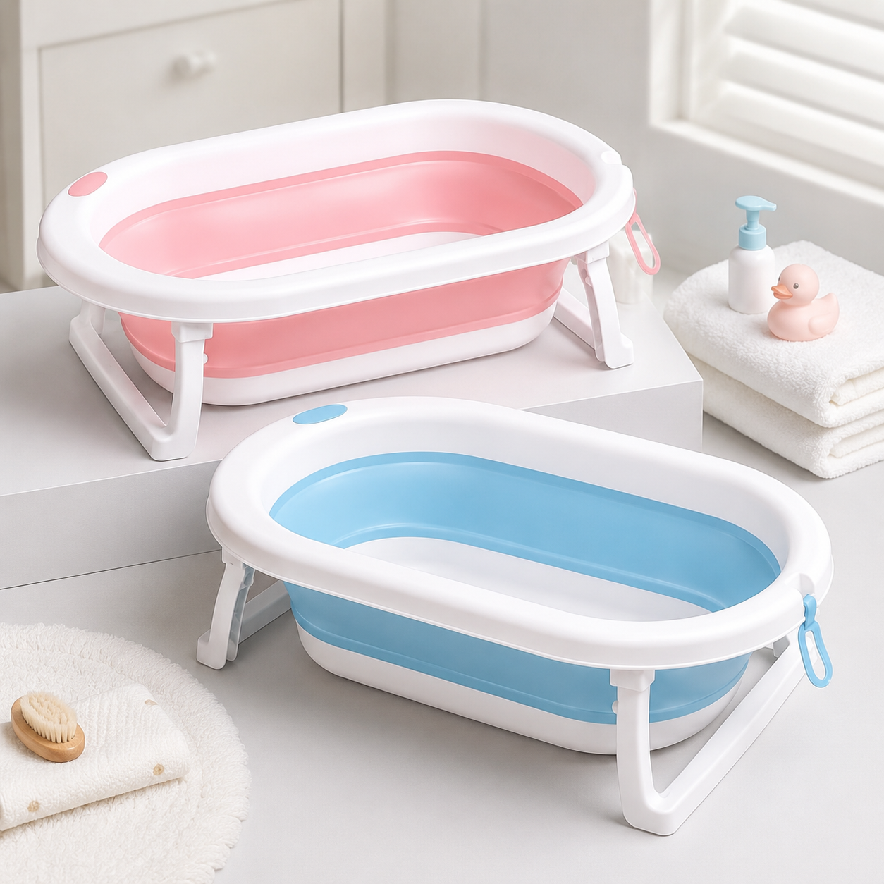 Buba Bañera Plegable para Bebé Azul – BUB21069 🩵