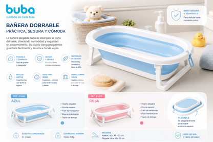 Buba Bañera Plegable para Bebé Azul – BUB21069 🩵