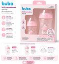 Buba Kit 2 Biberón Easy Flow 120 ml + 270 ml Nube Rosa BUB20983 - Nube Azul BUB20984 - Nube Blanca – BUB20985