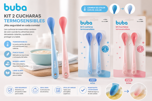 Buba Kit 2 Cucharas Termosensibles 🩵 Azul BUB21017