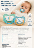 💚 Buba Kit de Chupetas Buba Comfort Tam. 2 Magic Dino         👶 A partir de 6 meses