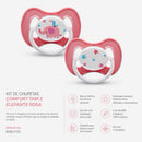 💚 Buba Kit de Chupetas Buba Comfort Tam. 2 Elefante Rosa BUB21122                                     👶 A partir de 6 meses