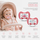 💚 Buba Kit de Chupetas Buba Comfort Tam. 2 Elefante Rosa BUB21122                                     👶 A partir de 6 meses