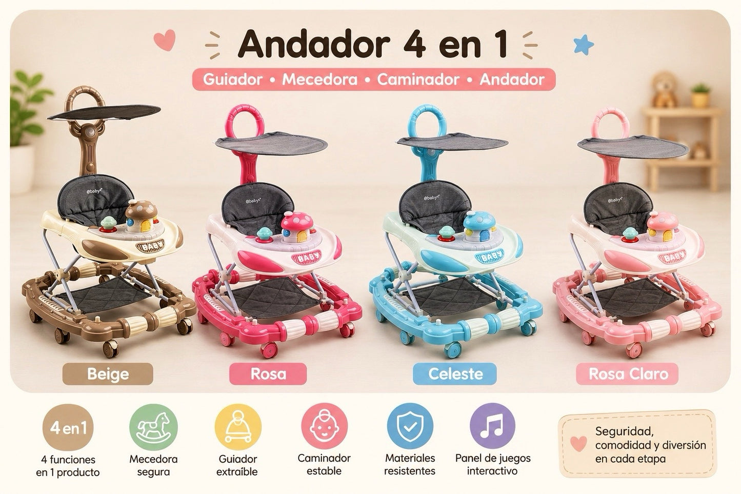 Andador 4en1 Multifuncional - 432
