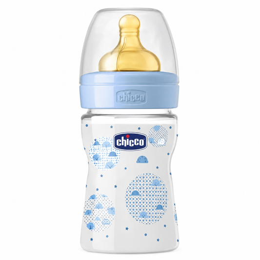 Chicco Biberón Azul con Tetina de Caucho Flujo Normal 150 ml 0M+
Ref.: 20610-20