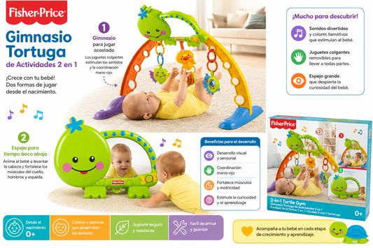 Fisher-Price Gimnasio Tortuga de Actividades 2en1 - 0m+