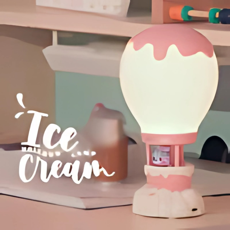 BABY VELADOR BALLON ICE CREAM INFANTIL C/DISEÑO ANIMALITO & CON USB 11X11X21CM GA82311AL333 - 82311333