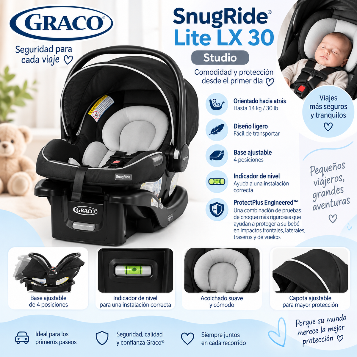 Graco SnugRide Lite LX 30 Studio
Código: GR2110186 💛
