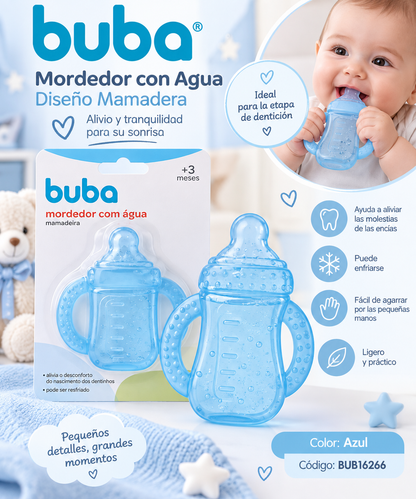 BUBA – Mordedor con Agua Diseño Mamadera Azul / Rosa 
BUB16266/67